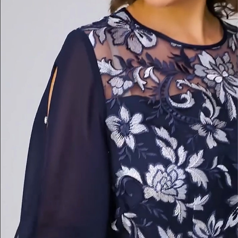 ✨Дамска миди рокля с флорален принт от мрежа