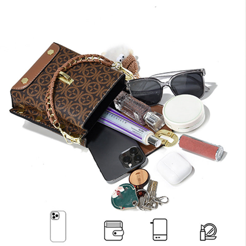 Дамска модна кожена чанта през рамо