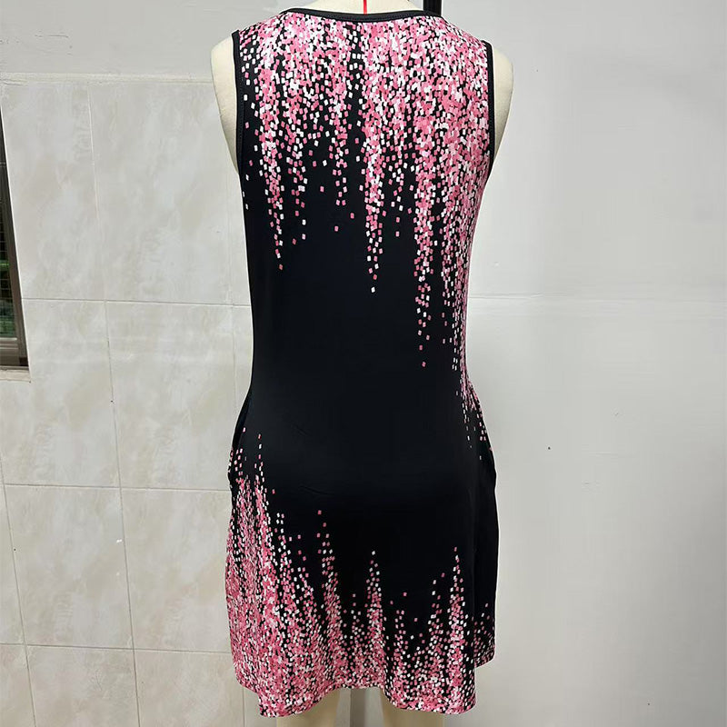 ✨Модерна дамска рокля без ръкави с щампа🦋