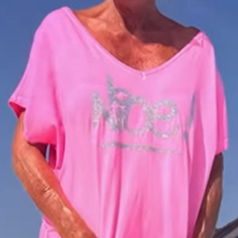 💖【S~5XL】Дамски гащеризон с щампа на буквите, голям размер, с джобове