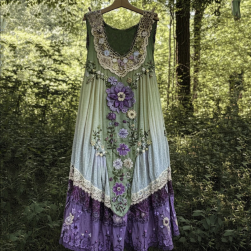 🔥 Дамска рокля без ръкави с винтидж флорален принт 🍃👗