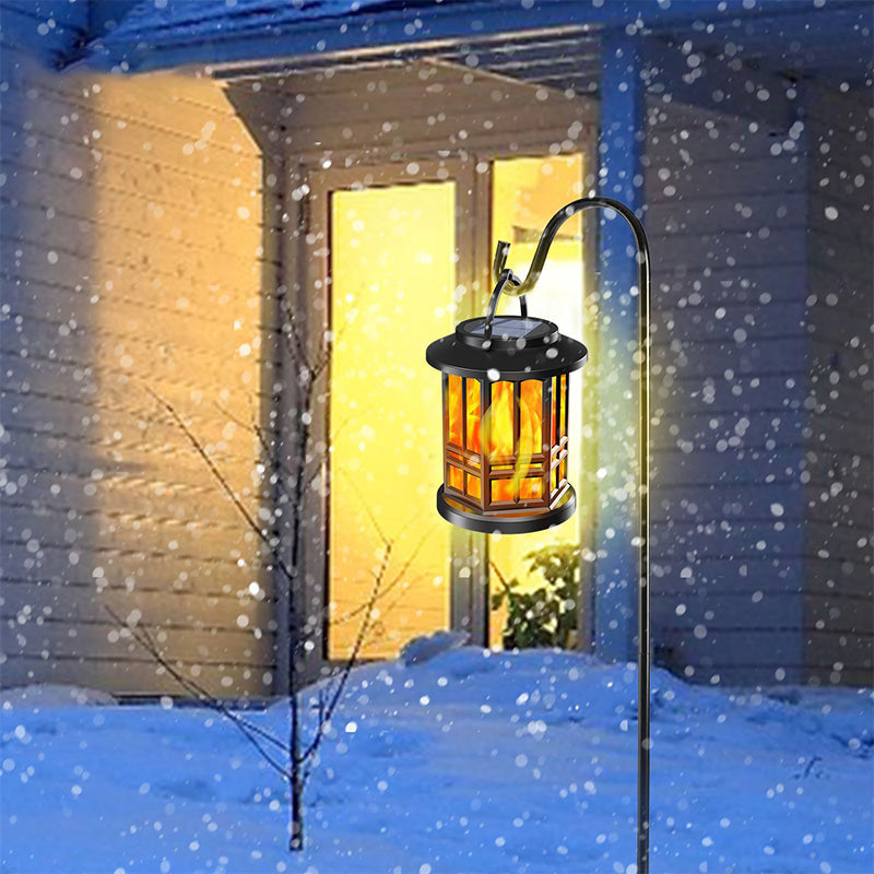 ✨🔥Подобрен соларен фенер с ефект на трептящ пламък - водоустойчив и идеален за употреба на открито