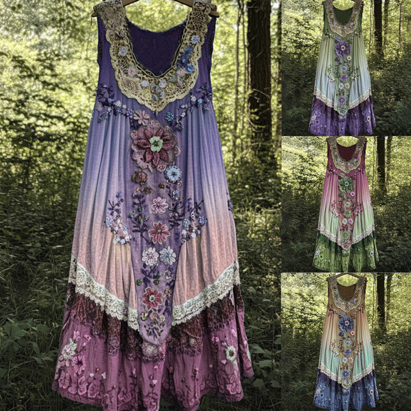 3D принтирана рокля без ръкави с U-образно деколте миди