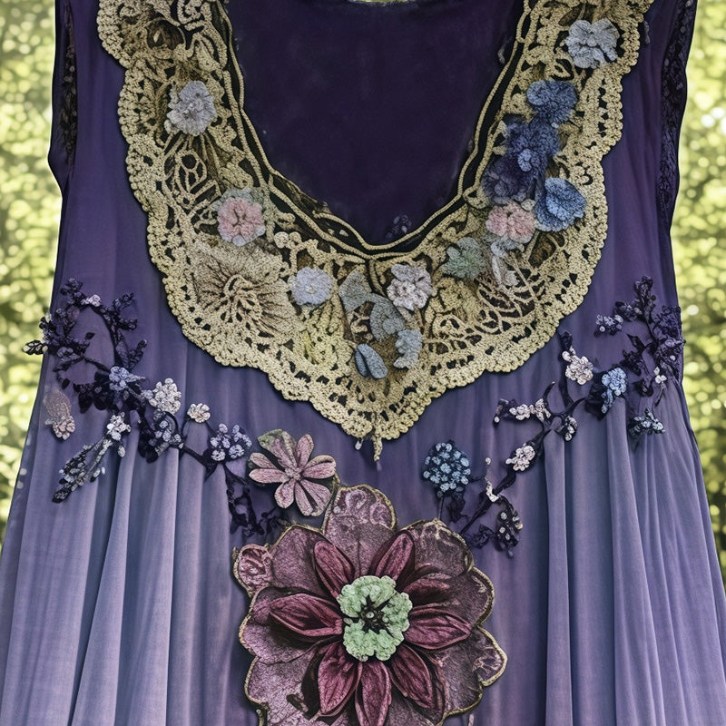 3D принтирана рокля без ръкави с U-образно деколте миди