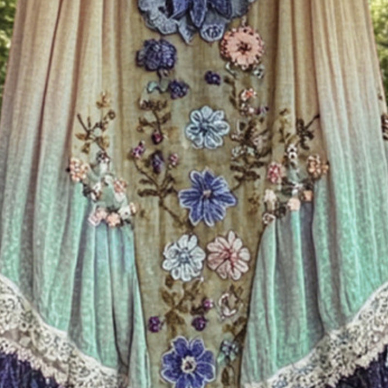 3D принтирана рокля без ръкави с U-образно деколте миди