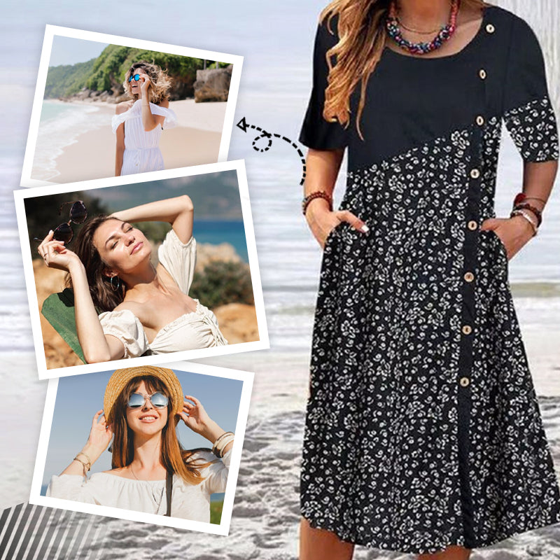 Дамски памучни рокли с винтидж щампи