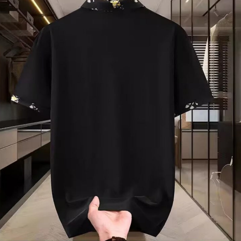 Мъжка риза с къс ръкав с щампа