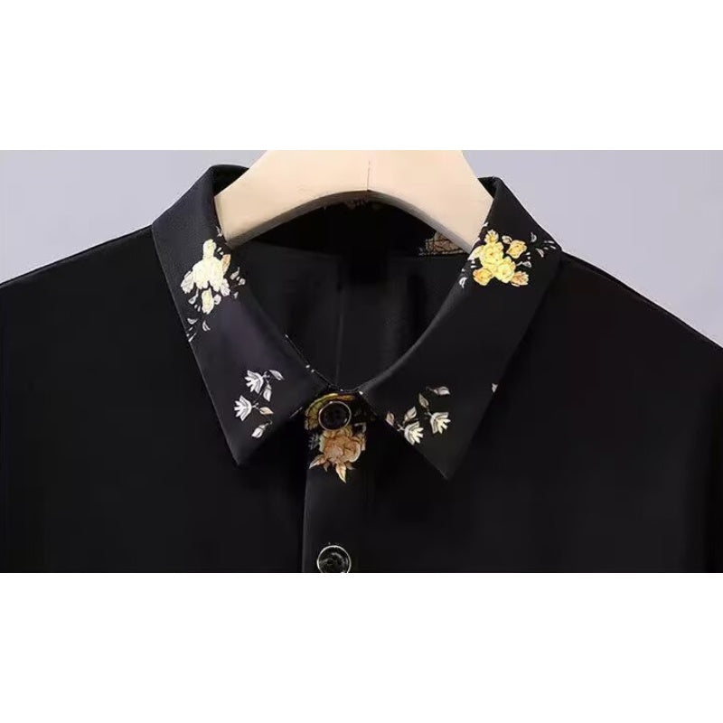 Мъжка риза с къс ръкав с щампа