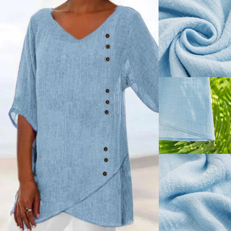 ✨Нов женски романтичен шик шик хлабав V-образно деколте отгоре