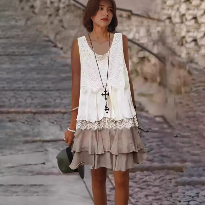 🔥Женска модна пачуърк рокля без ръкави👗