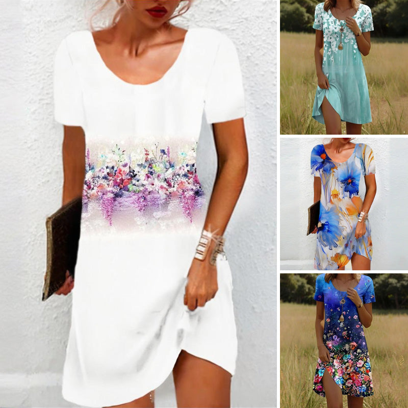 Дамска ежедневна рокля с флорален принт