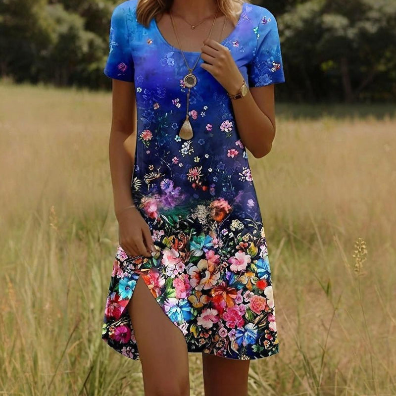 Дамска ежедневна рокля с флорален принт