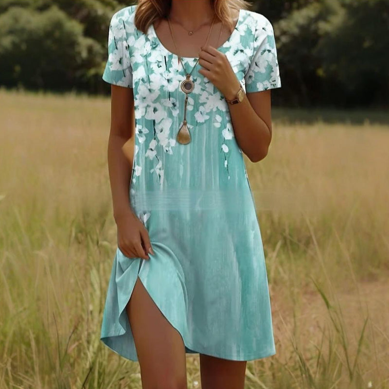 Дамска ежедневна рокля с флорален принт