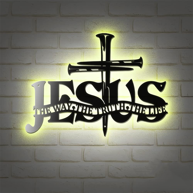 Кръст Исус Истина Метална декорация за стена