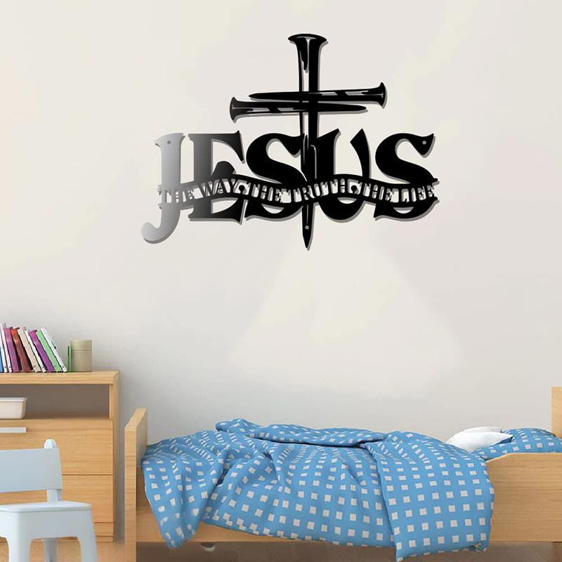 Кръст Исус Истина Метална декорация за стена