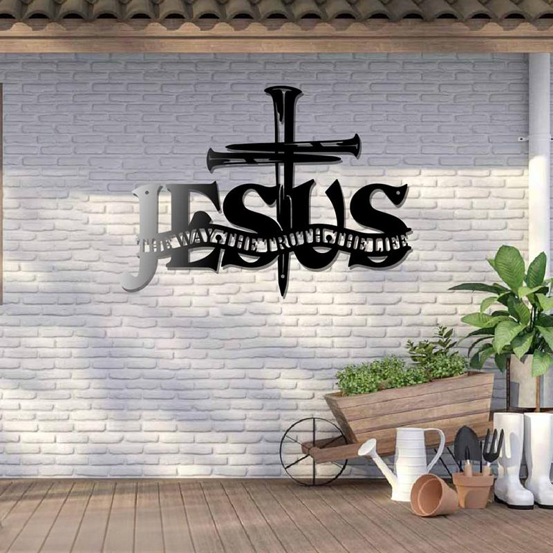 Кръст Исус Истина Метална декорация за стена