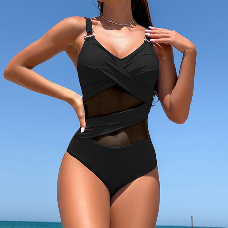 🌊 S-2XL 🩱 Секси мрежест бански костюм от една част 🏖️