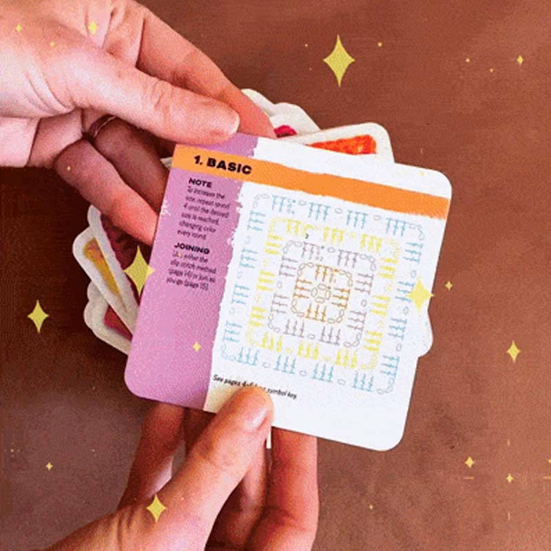 🧶✨Картова игра „Плетене на една кука с бабини квадрати“ – 50 модела за комбиниране и създаване