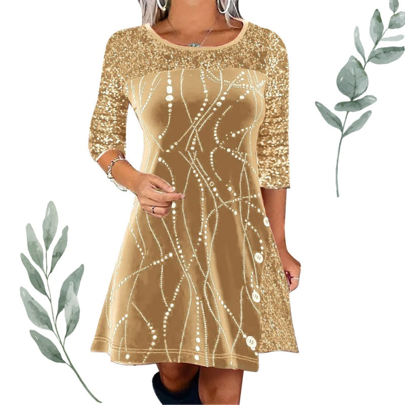 ✨Елегантна рокля с А-силует и пайети