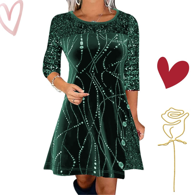 ✨Елегантна рокля с А-силует и пайети