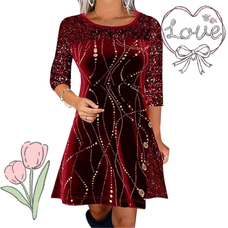 ✨Елегантна рокля с А-силует и пайети