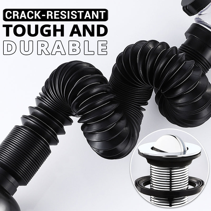 Телескопична дренажна тръба, която предотвратява образуването на неприятни миризми