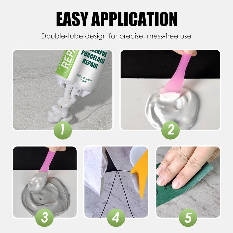 Мощен комплект за ремонт на порцелан - двойна тръба