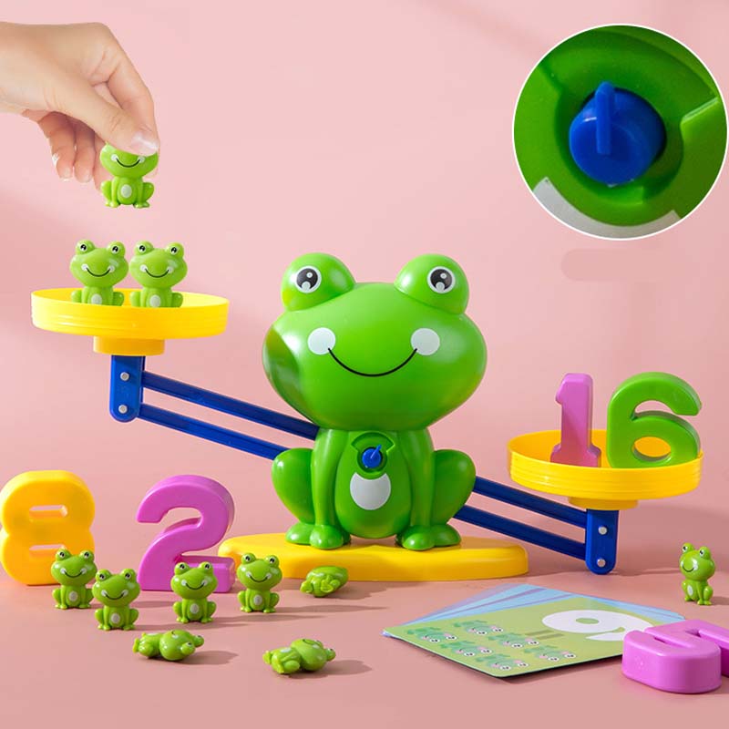 🐸Gyerekjáték-készlet rajzfilmállatokkal és mérlegekkel