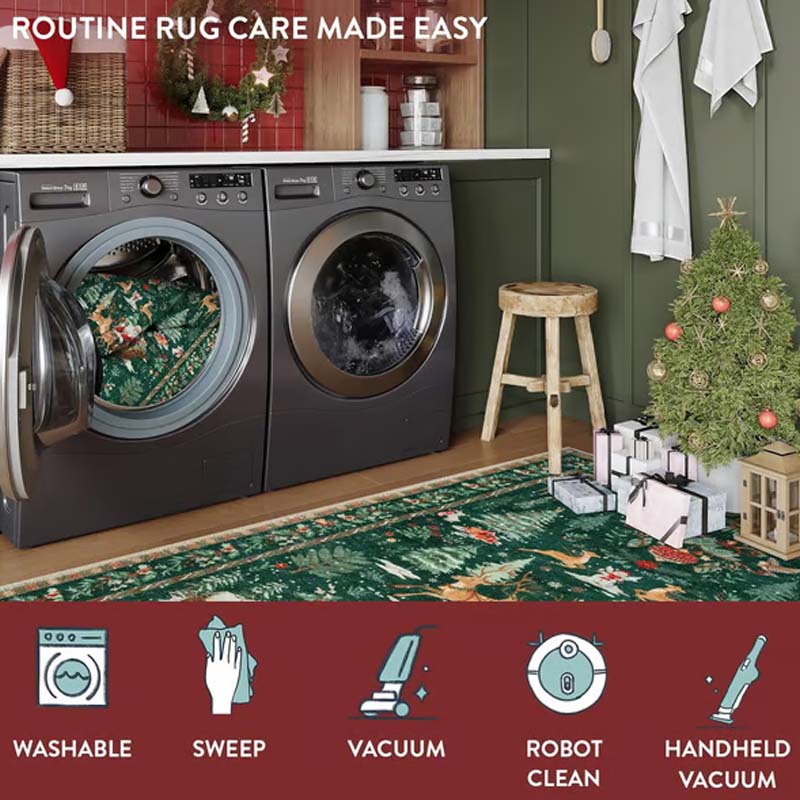 Мек, неплъзгащ се коледен килим за декорация на дома
