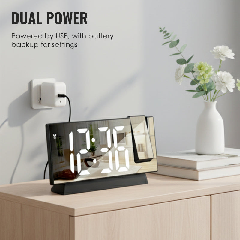 🔥Будилник с огледален LED дисплей