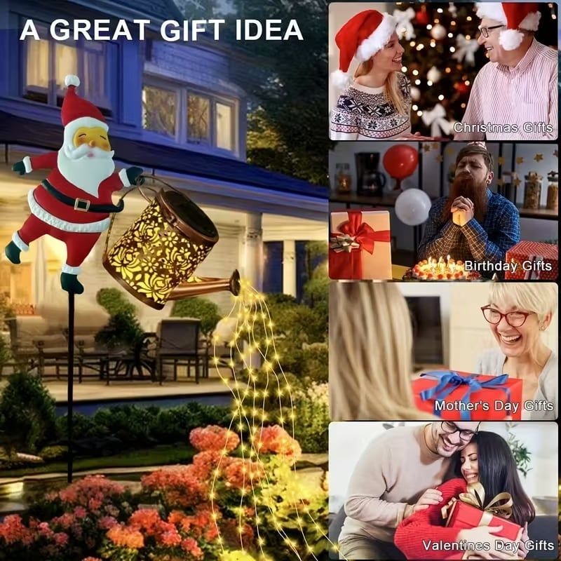 🎅 Соларна лампа „Дядо Коледа“ - Вълшебна светлина изпълва градината ви с празнично сияние. ✨