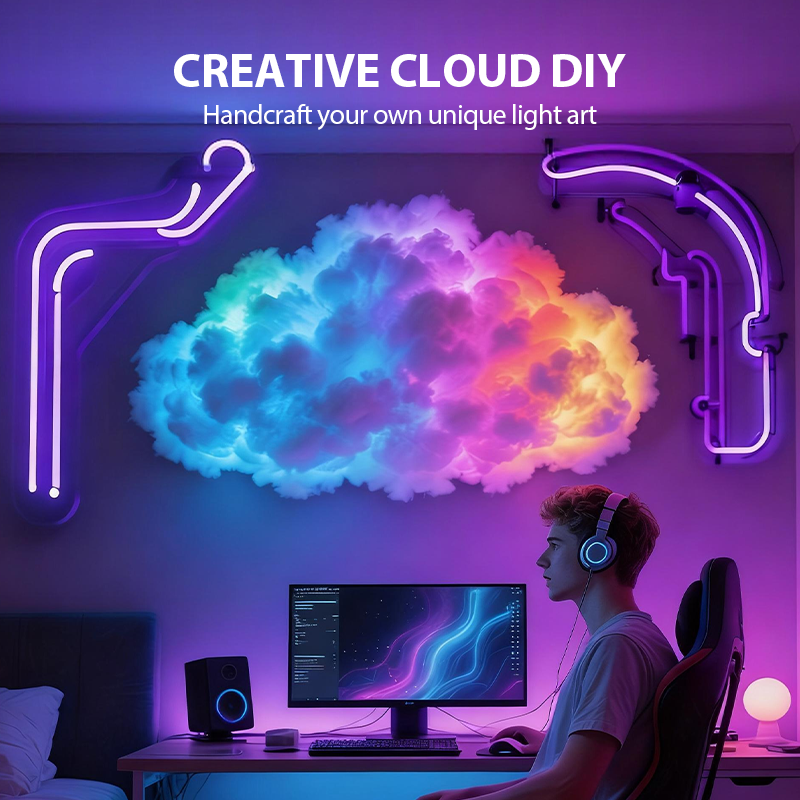 ⚡☁️ ️Saját készítésű USB-s Thundercloud LED fénydekoráció ✨🌈