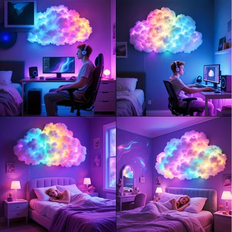 ⚡☁️ ️Saját készítésű USB-s Thundercloud LED fénydekoráció ✨🌈