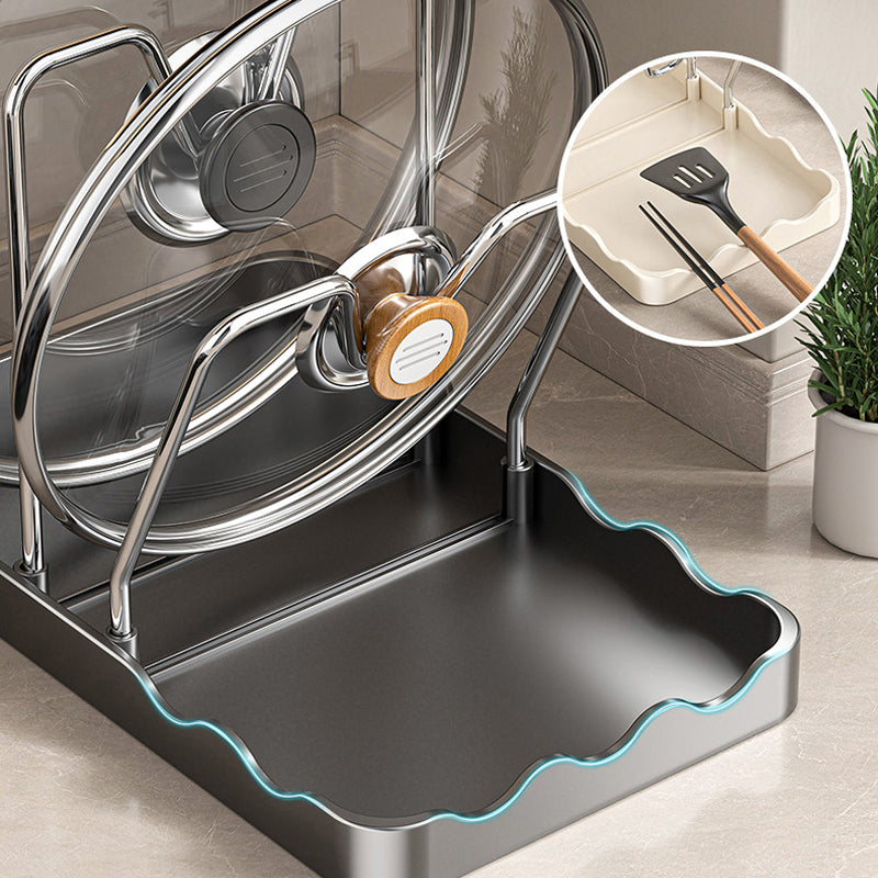 Многофункционален капак за съдове и държач за дъска за рязане