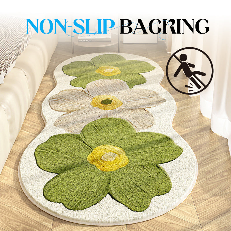 Мек килим с неправилен флорален мотив