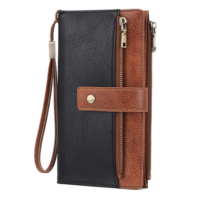 👛Retro stílusú, RFID-blokkolós, háromrészes női pénztárca