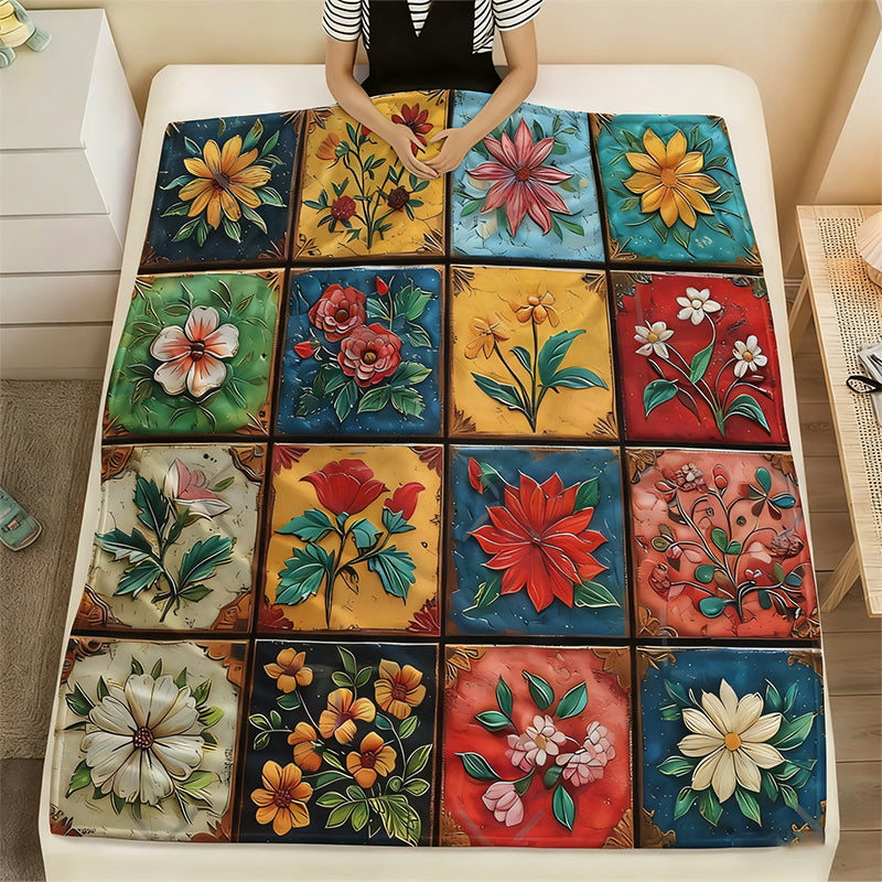 🌼 Уютно и меко фланелено одеяло с флорален мотив 🛋️💐