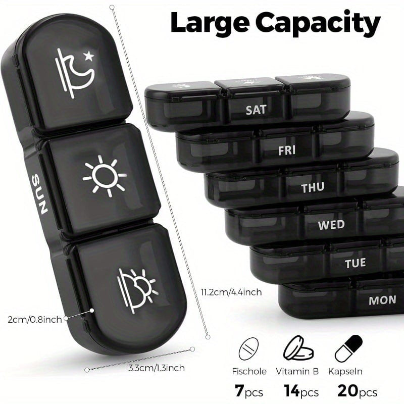 🧳 7-дневен калъф за хапчета – лек с подвижни отделения