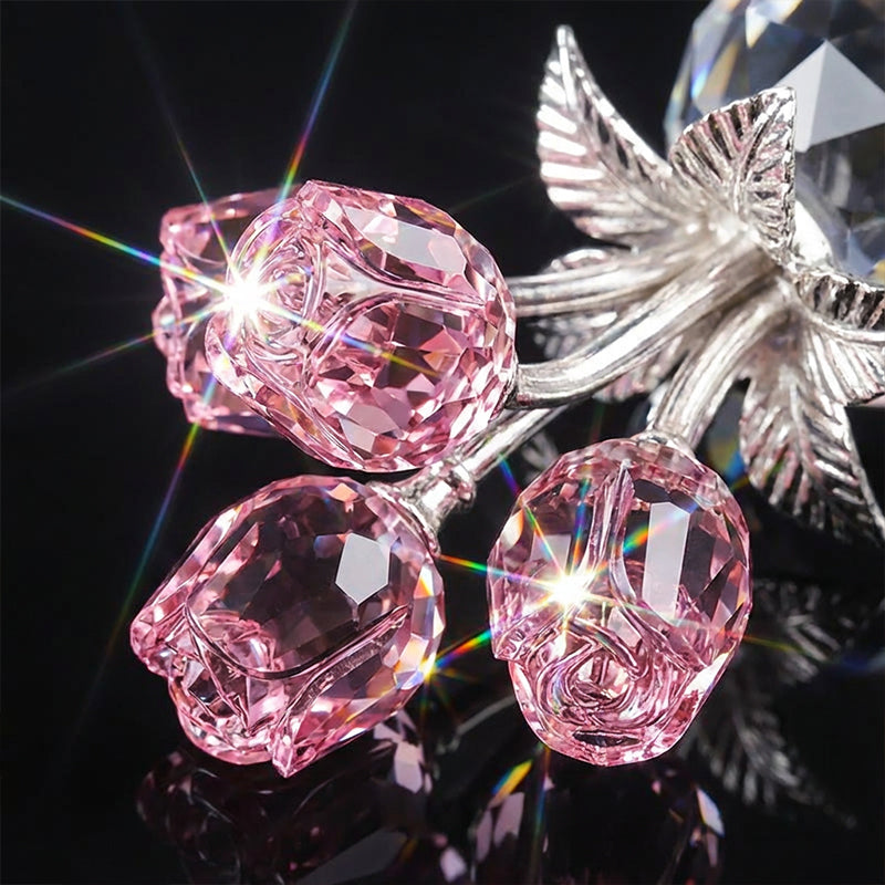 💖Вечна кристална фигурка на роза във ваза