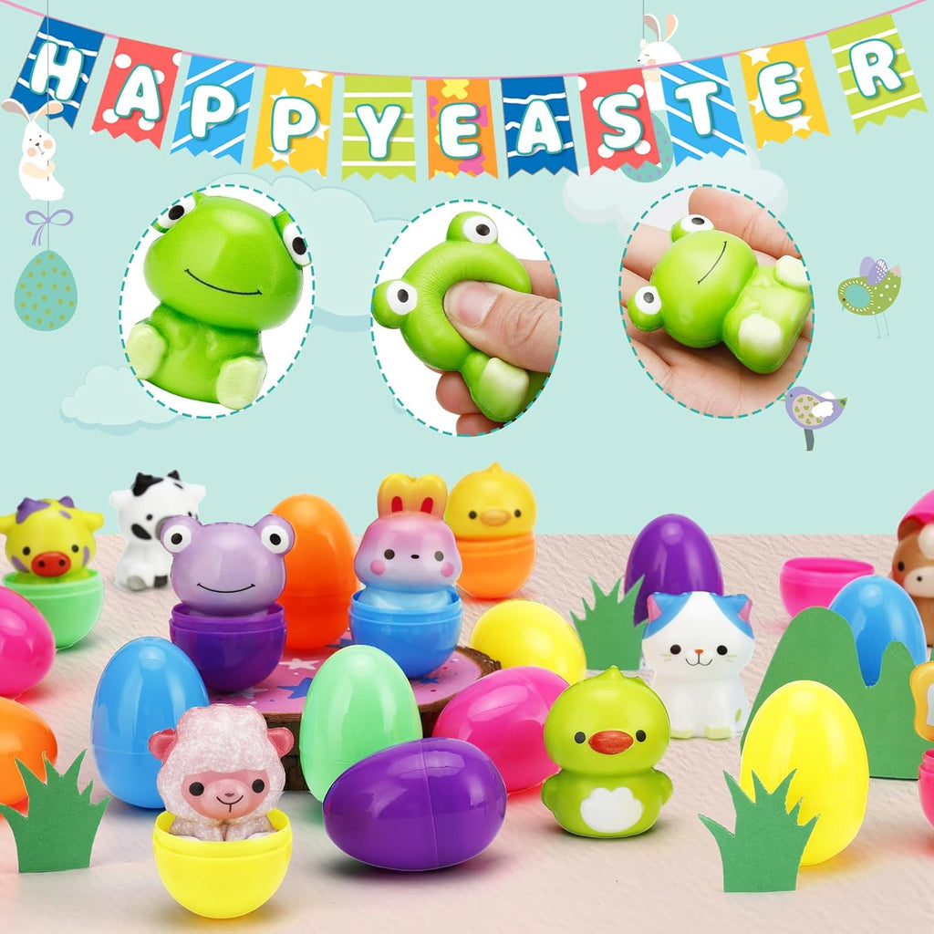 🐣12/24 броя великденски яйца, предварително напълнени, бавно издигащи се меки играчки 🥚 | Изненада за децата на Великден