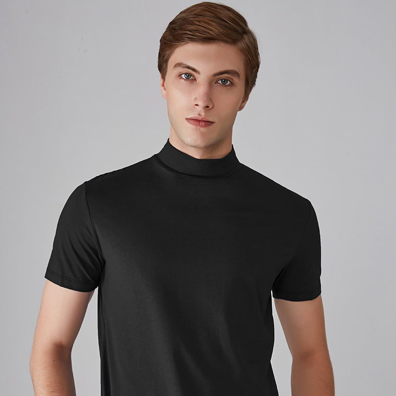 Мъжка тениска Slim Fit с висока яка