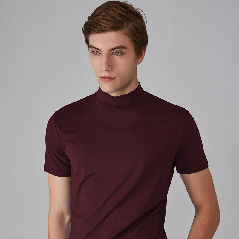 Мъжка тениска Slim Fit с висока яка