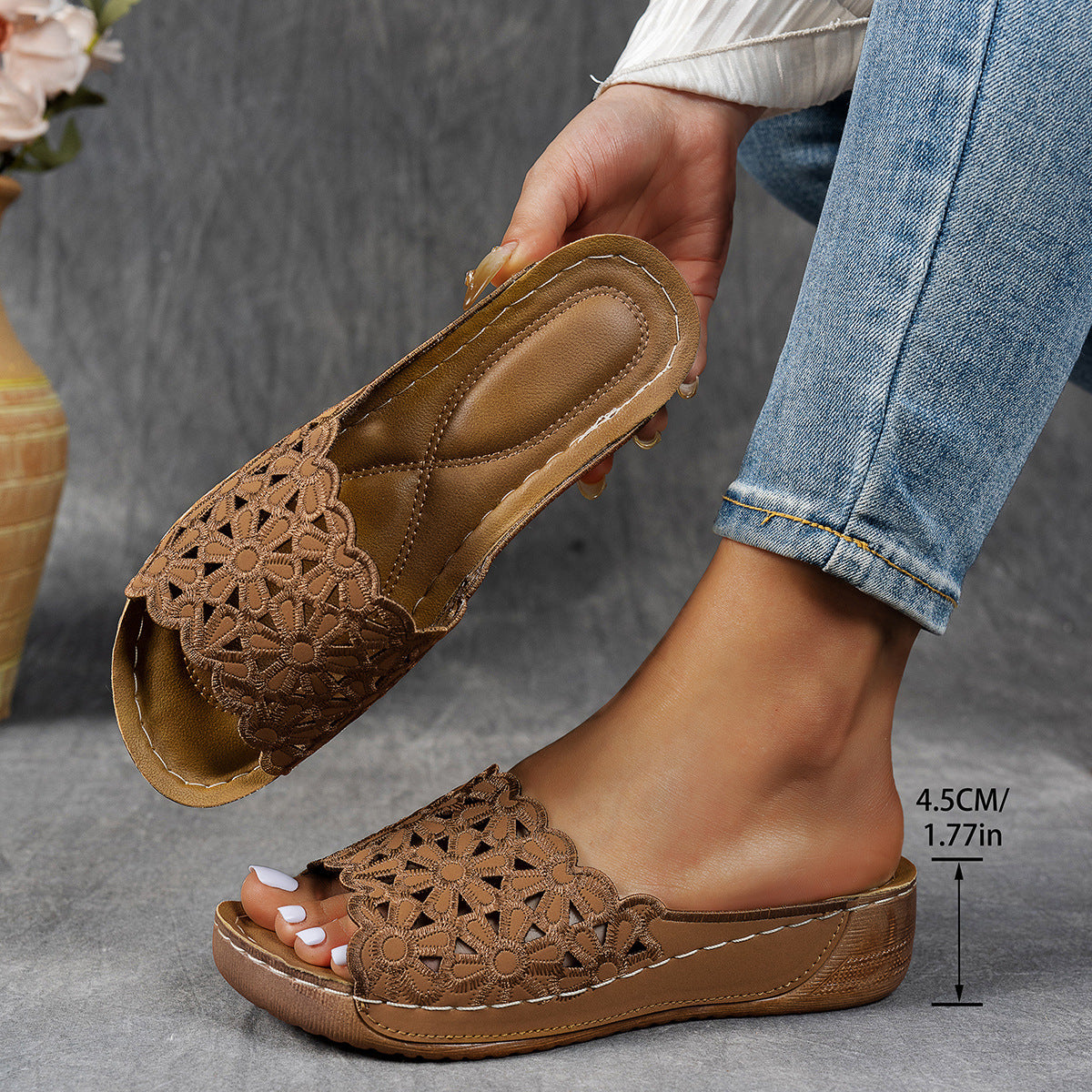 🌸 Lélegző, ortopédiai papucs nőknek nyitott orral, puha párnázással és boltozati támasztással | Egész napos kényelem, talpi fájdalomcsillapítás 👣✨