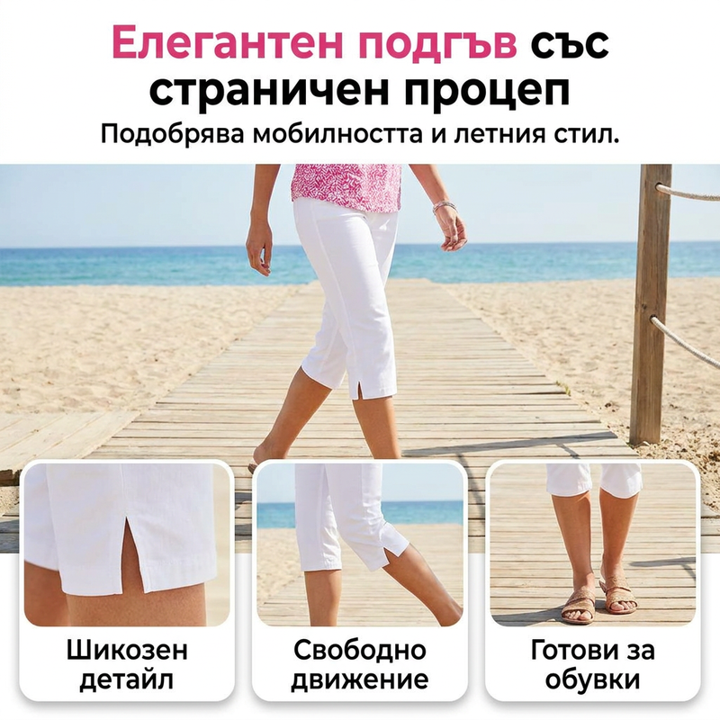🔥40% отстъпка от цената на най-продаваните продукти💥Дамски дънкови капри с еластан👖