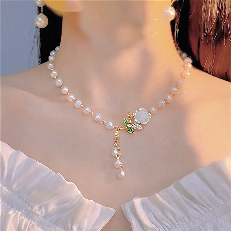✨ Украсете се с елегантност - Колие от перли и циркони с подаръчна кутия - плащане при доставка 💎